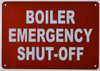 Boiler Emergency Shut Off Sign