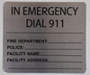 in Emergency dial 911 Sign (8x10, Silver)