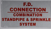 fire department connection  Combination Sprinkler and Standpipe  system Sign