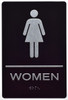 Braille sign WOMEN Restroom Sign Tactile Signs