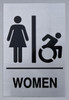 WOMEN ACCESSIBLE RESTROOM   BUILDING SIGN