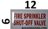 fire sprinkler shut off valve sign