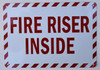 FIRE Riser Inside Sign ,