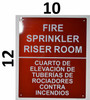 FIRE Sprinkler Riser Room Bilingual Signage