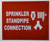 Sprinkler Standpipe Connection Sign with symbol