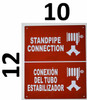 Standpipe Connection with Symbol Bilingual Signage