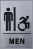 SILVER MEN ACCESSIBLE RESTROOM SIGN Tactile Signs