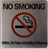 NO Smoking 25 FEET of Building Sign