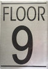 FLOOR NINE 9 SIGN -Delicato line