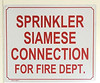 SPRINKLER SIAMESE CONNECTION FOR FIRE DEPARTMENT SIGN