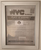 NYC place of assembly certificate of operation frame 8.5" X 11"