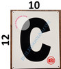 LETTER C SIGN - Parking LOT Number Sign