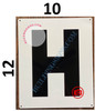 LETTER H SIGN - Parking LOT Number Sign