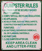 DUMPSTER RULES SIGN