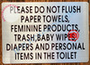 PLEASE DO NOT FLUSH THESE ITEMS SIGN