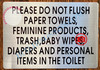 PLEASE DO NOT FLUSH THESE ITEMS SIGN