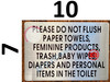 PLEASE DO NOT FLUSH THESE ITEMS SIGN