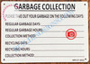 GARBAGE COLLECTION SIGN