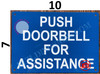 PUSH DOORBELL FOR ASSISTANCE SIGN (ALUMINUM SIGNS 7X10)