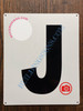 LETTER J SIGN - WHITE (ALUMINUM SIGNS 12x10)- Parking LOT Number Sign