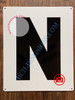 LETTER N SIGN - WHITE (ALUMINUM SIGNS 12x10)- Parking LOT Number Sign