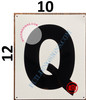 LETTER Q SIGN - WHITE (ALUMINUM SIGNS 12x10)- Parking LOT Number Sign