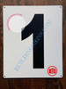 NUMBER 1 SIGN - WHITE (ALUMINUM SIGNS 12x10)- Parking LOT Number Sign