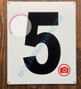 NUMBER 5 SIGN - WHITE (ALUMINUM SIGNS 12x10)- Parking LOT Number Sign