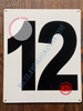 NUMBER 12 SIGN - WHITE (ALUMINUM SIGNS 12X10)- PARKING LOT NUMBER SIGN