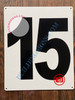 NUMBER 15 SIGN - WHITE (ALUMINUM SIGNS 12X10)- PARKING LOT NUMBER SIGN