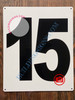 NUMBER 15 SIGN - WHITE (ALUMINUM SIGNS 12X10)- PARKING LOT NUMBER SIGN