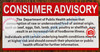 CONSUMER ADVISORY SIGN