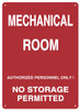 MECHANICAL ROOM SIGN for Building