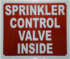 Signage Sprinkler Control Valve Inside