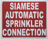 Signage Siamese Automatic Sprinkler Connection