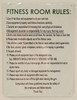 FITNESS ROOM RULES - WHITE BACKGROUND (ALUMINUM S)