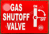 Gas Shut-Off Valve Signage with Symbol