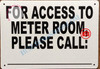 For Access to Meter Room Please Call_ Sign