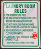 Signage LAUNDRY ROOM RULES