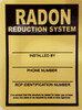 HPD  Radon Vent Sticker-ONE (1) Sheet