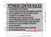 Compliance sign FITNESS CENTER RULES