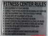 Building FITNESS CENTER RULES   sign