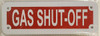 SIGN GAS SHUT-OFF - REFLECTIVE !!! (RED,ALUMINUM S)