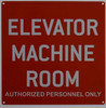 Elevator Machine Room Signage