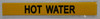 Compliance  HOT WATER  (STICKER ) ( YELLOW) sign