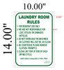 LAUNDRY ROOM RULES   WHITE ALUMINUM