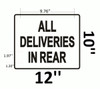 ALL DELIVERIES IN REAR SIGNAGE- WHITE BACKGROUND