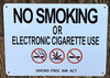 NYC NO SMOKING OR ELECTRONIC CIGARETES - SMOKE FREE AIR ACT