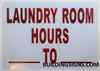 LAUNDRY ROOM BUSINESS HOURS SIGN