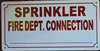 Sign Sprinkler FIRE Department Connection Located_